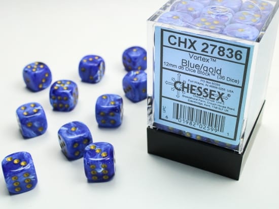 Asmodee Canada 36D6: Vortex Blue/gold Chessex