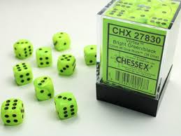 Asmodee Canada 36D6: Vortex Bright Green/black Chessex