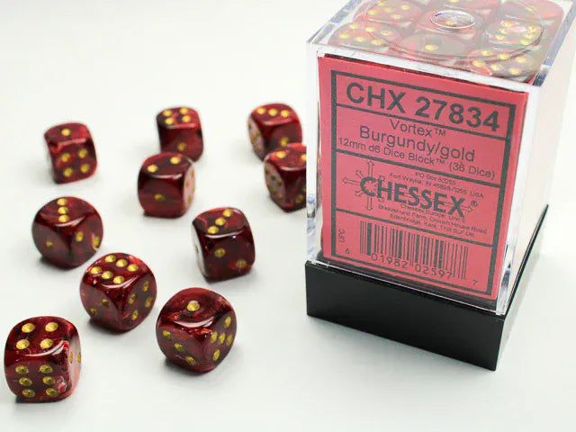 Asmodee Canada 36D6: Vortex Burgundy/gold Chessex