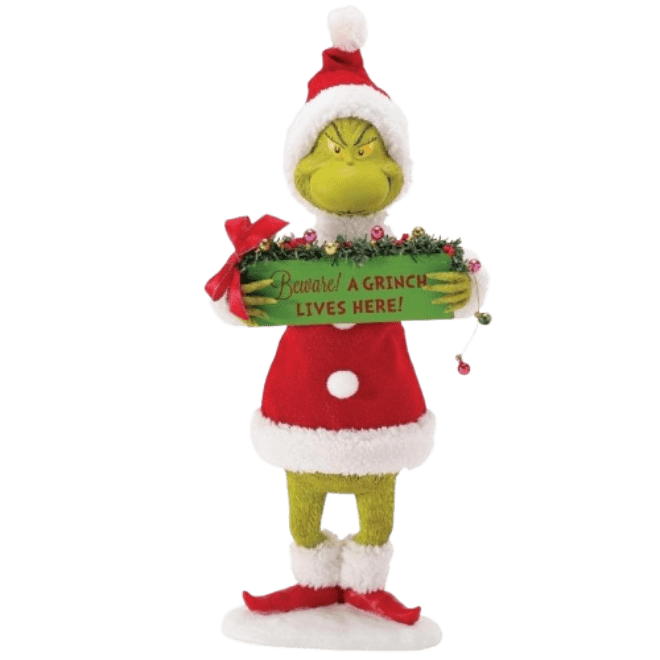 ENESCO Beware! A Grinch Lives Here! Christmas Figure