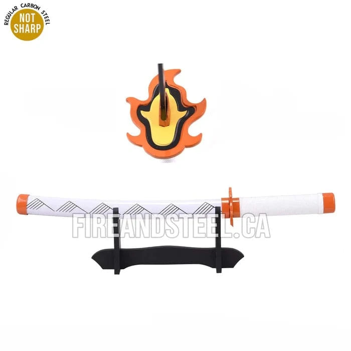 FIRE & STEEL Miniature Katana Kyojuro Rengoku's Red Nichirin (Orange Fittings)