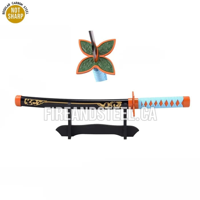 FIRE & STEEL Miniature Katana Shinobu Kocho's Lavender-Blue Nichirin (Black Sheath)