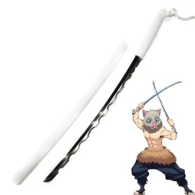 FIRE & STEEL Demon Slayer: Inosuke's Nichrin Replica Katana (Cloth Sheath)