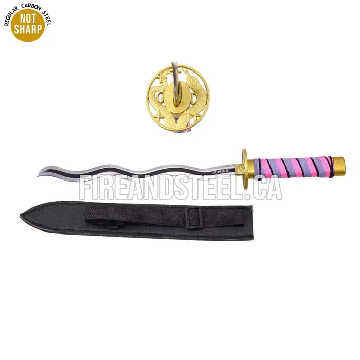 FIRE & STEEL Miniature Katana Obanai Iguro's Twisted Lavender Nichirin