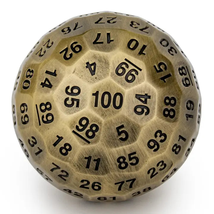 HYMGHO DICE Ancient Bronze Solid Metal 50mm D100 Dice