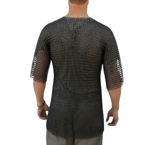 MEDIEVAL DEPOT Medieval Half Sleeve Habergeon Blackened Chainmail Medium