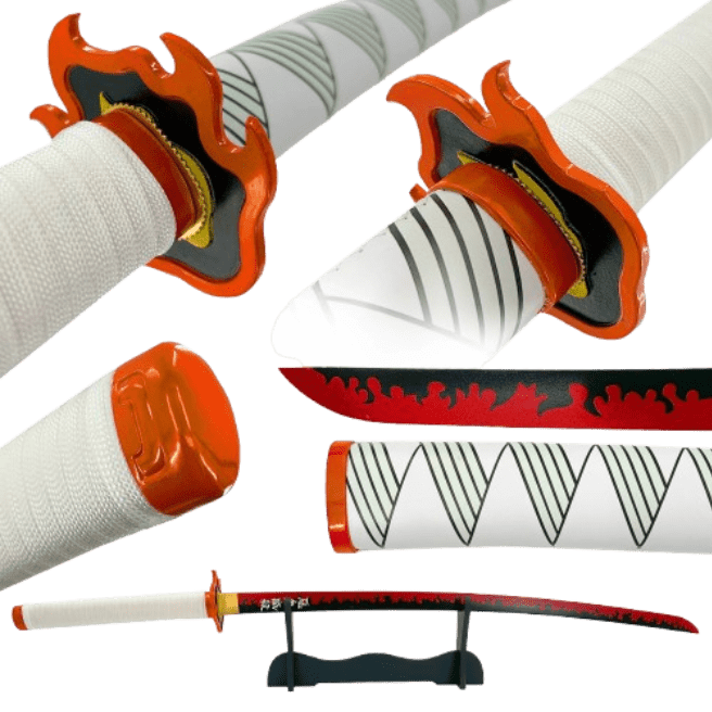 MEDIEVAL DEPOT Rengoku Blaze Demon Slayer Handmade Katana
