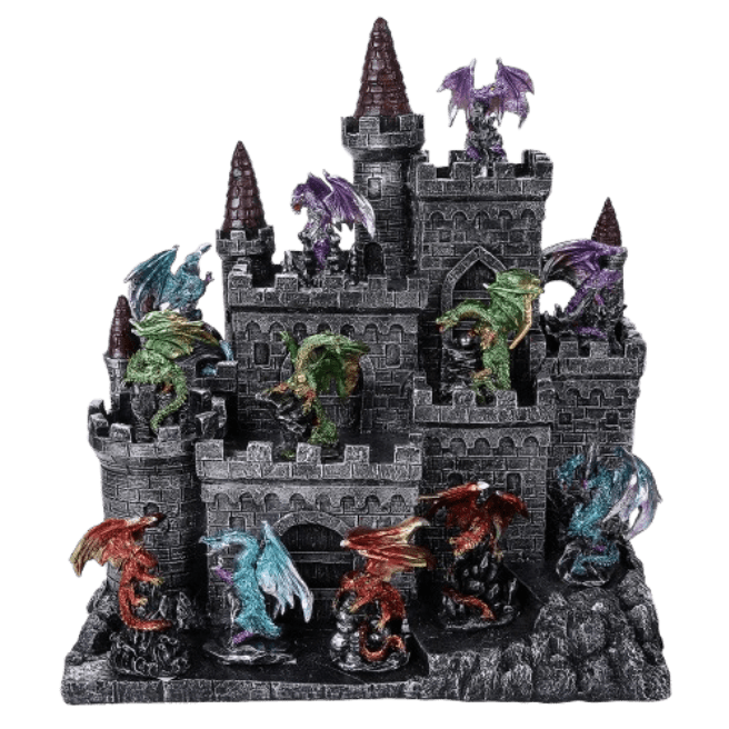PACIFIC TRADING 12 PC Dragon Set w Castle