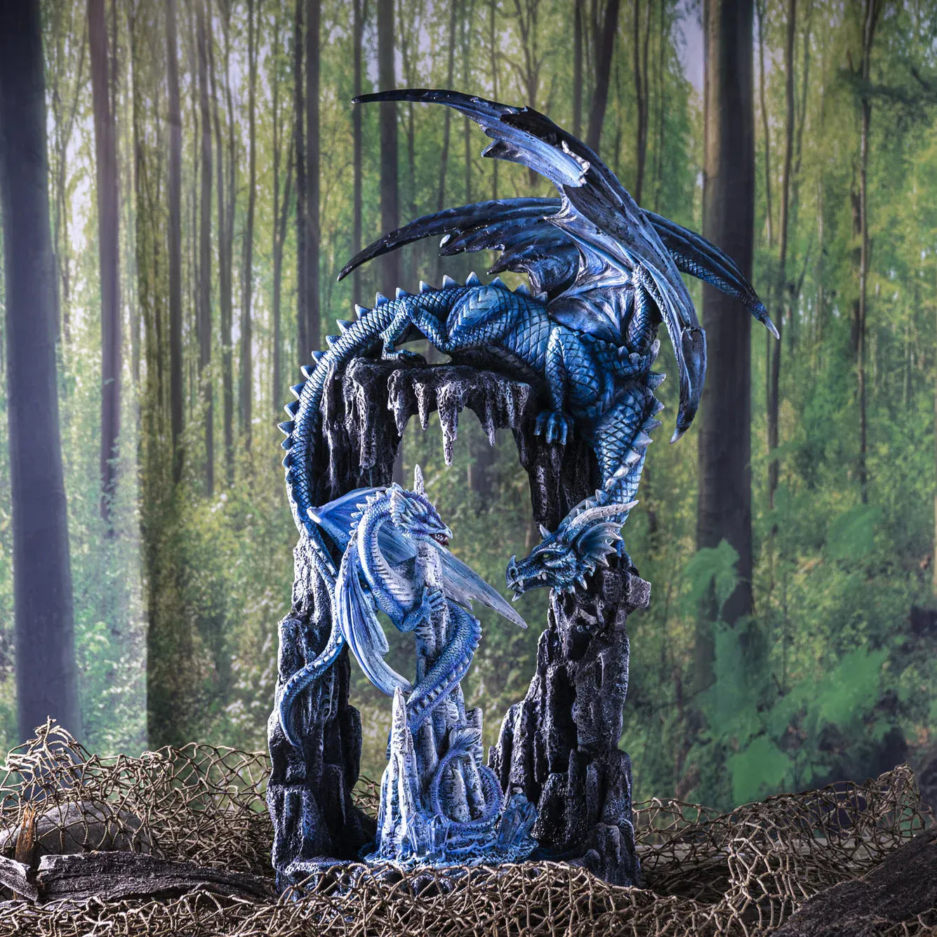 PACIFIC TRADING 'Blue Cave Dragons' Sculpture
