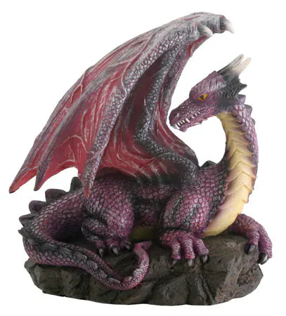 PACIFIC TRADING Purple Dragon on Rock - Y7780