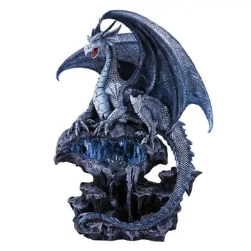 PACIFIC TRADING 'Quicksilver' Dragon-on-Cave Sculpture