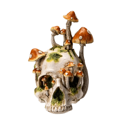 PACIFIC TRADING Large Skull with Mushrooms
