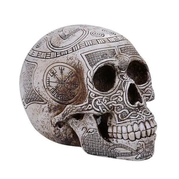 PACIFIC TRADING 'Celtic Runes' Skull Sculpture