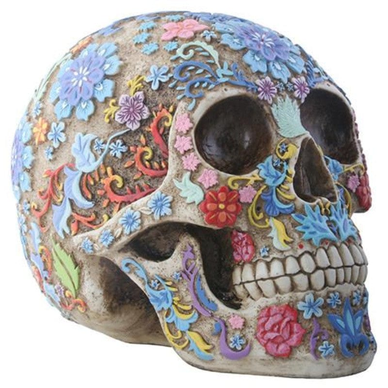 PACIFIC TRADING Day Of The Dead Colored Floral Skull Y9046