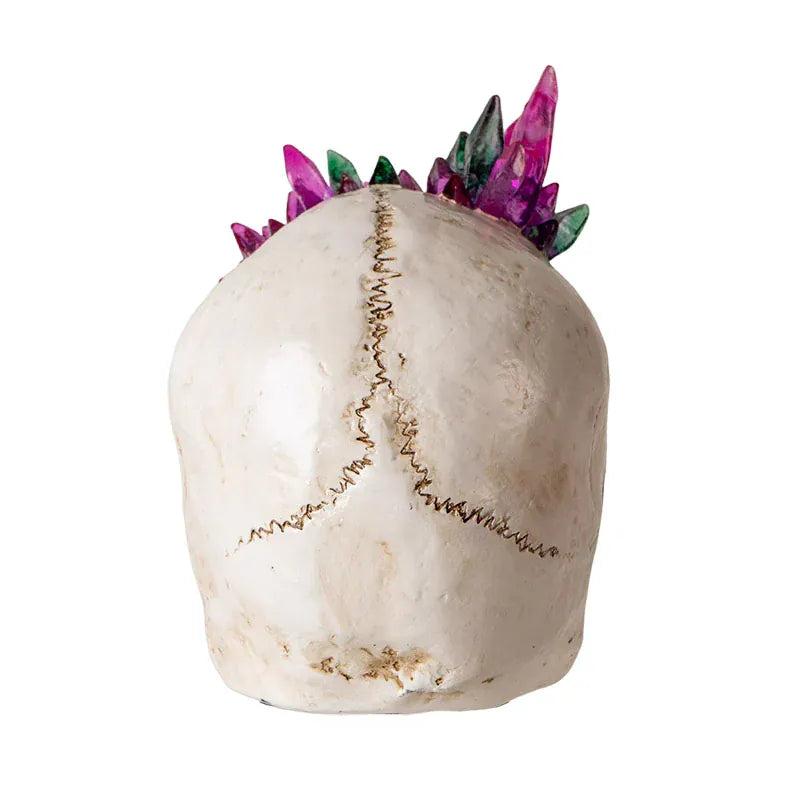 PACIFIC TRADING Skull With Crystals Sculpture