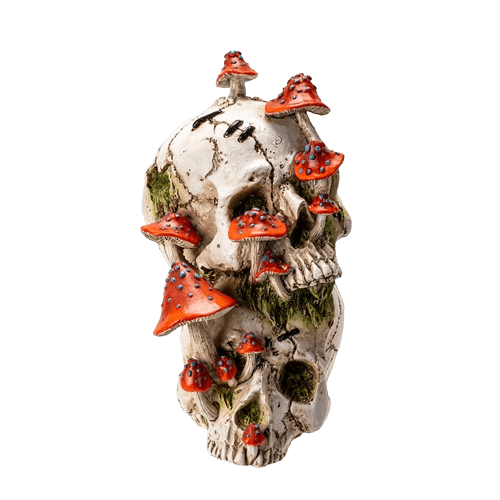 PACIFIC TRADING SKULL WITH MUSHROOMS C/8