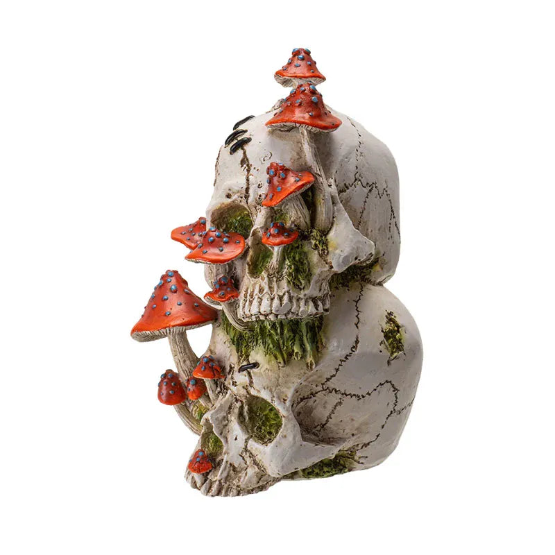PACIFIC TRADING 'Sprouting' Mushroom Skull-Stack Sculpture