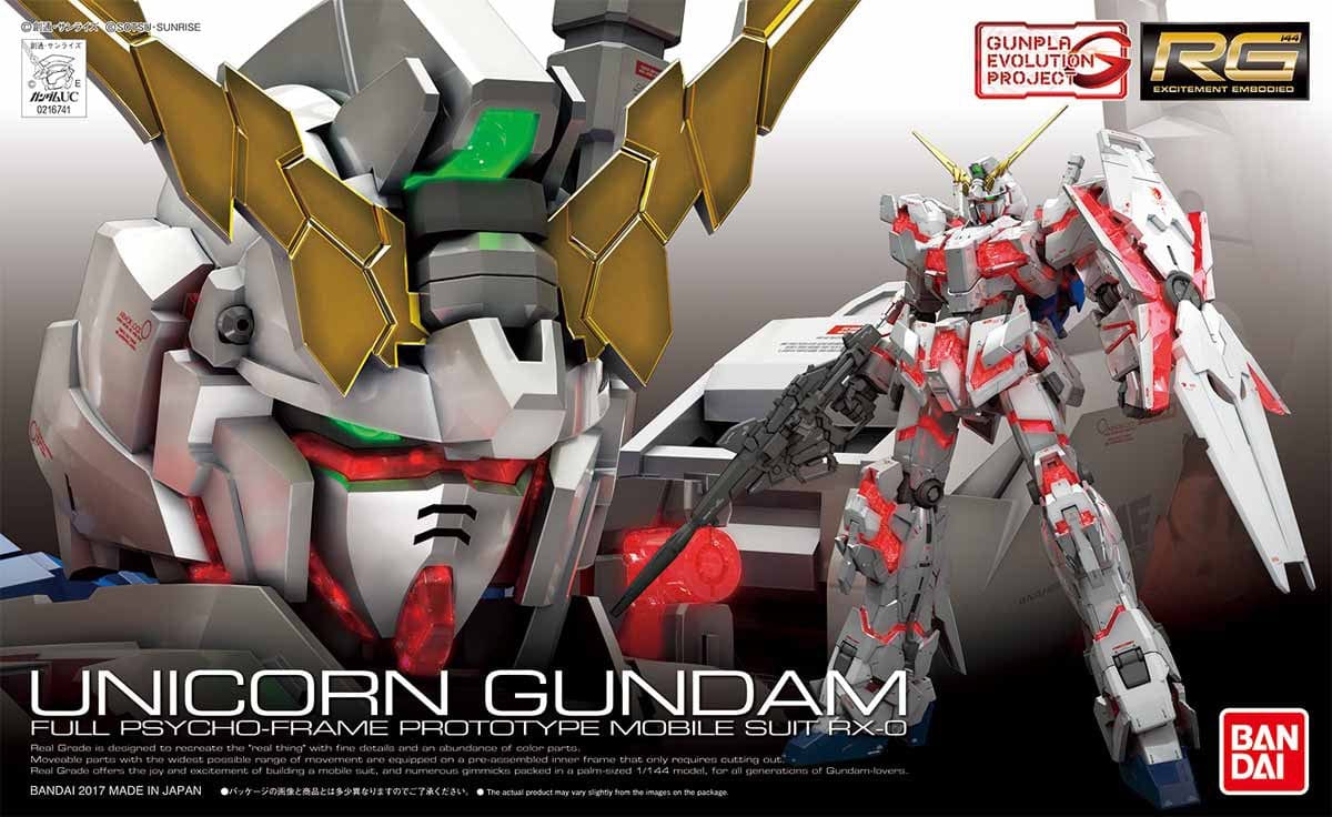 Plamod RG 'Unicorn Gundam' 1/144 Scale Kit