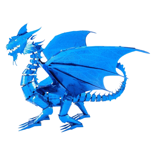 The Lair Blue Metal Earth Dragon Metal Model