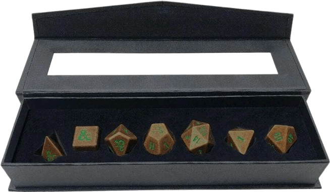 The Lair Copper and Green Dungeons & Dragons Heavy Metal RPG Dice Set