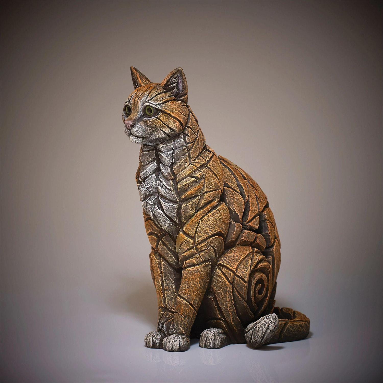 The Lair Ginger Cat Sitting Edges Sculpture