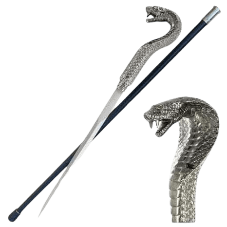 The Lair Gunmetal Cobra Cane-Sword