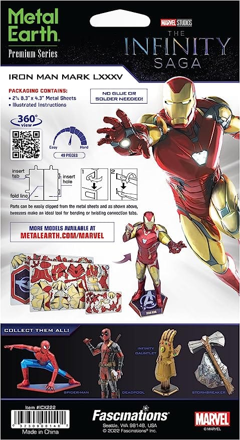 The Lair Metal Earth Avengers Iron Man Mark LXXXV Metal Model