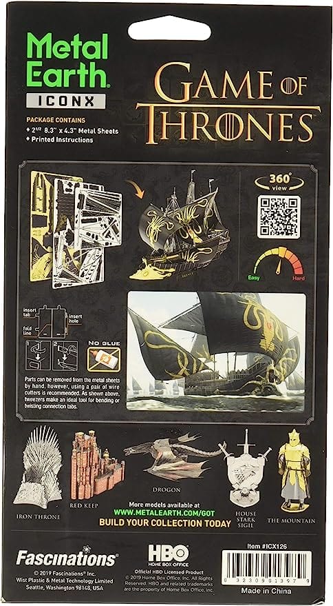 The Lair Metal Earth ICONX Game of Thrones Silence Metal Model