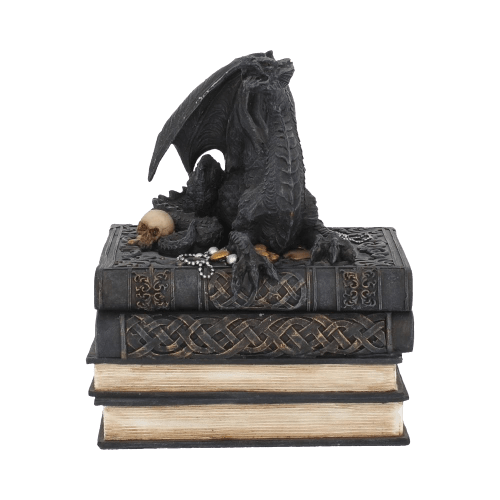 The Lair Secrets of the Dragon Box Gothic Skull Books Trinket Box 19cm