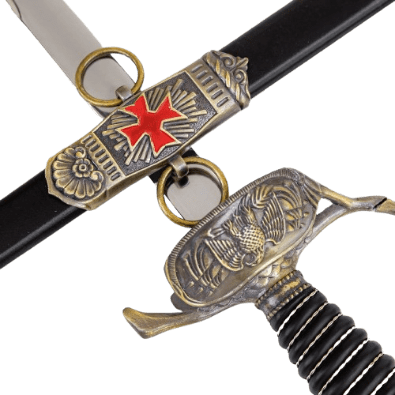 The Lair Templar Cross Saber With Decorative Brass Fittings
